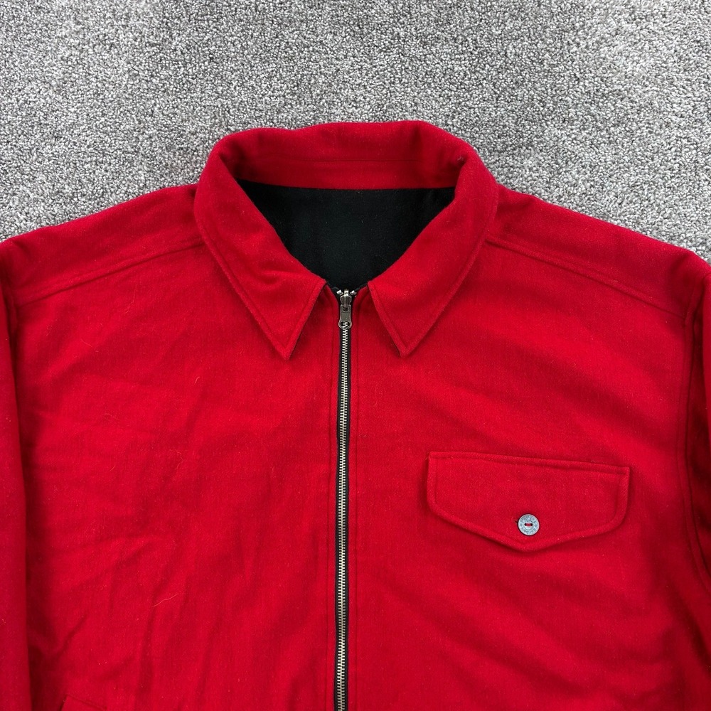 Vintage Marlboro Jacket Mens XL Red Black Full Zip Reversible Wool Smoking - Picture 2 of 7